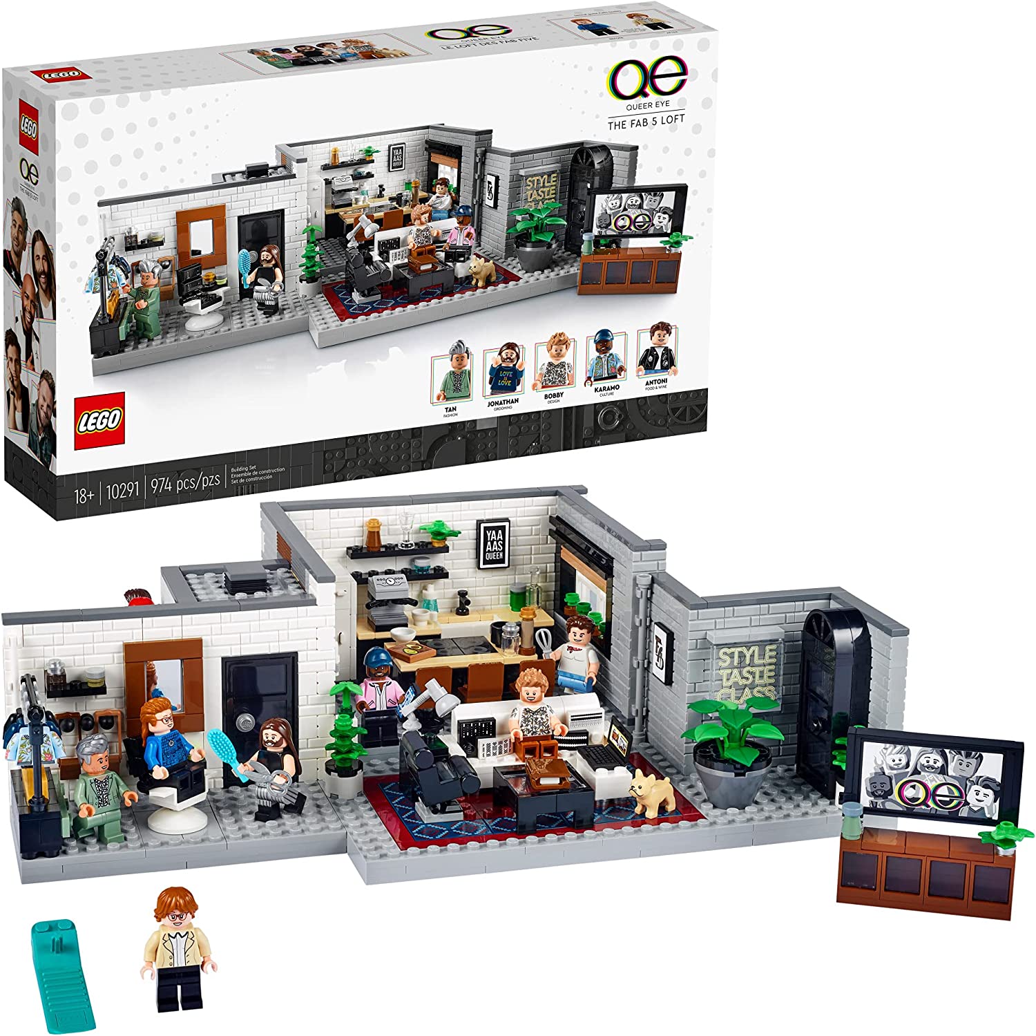 lego 10291 icons queer eye – the fab 5 loft (974 pcs) (6)