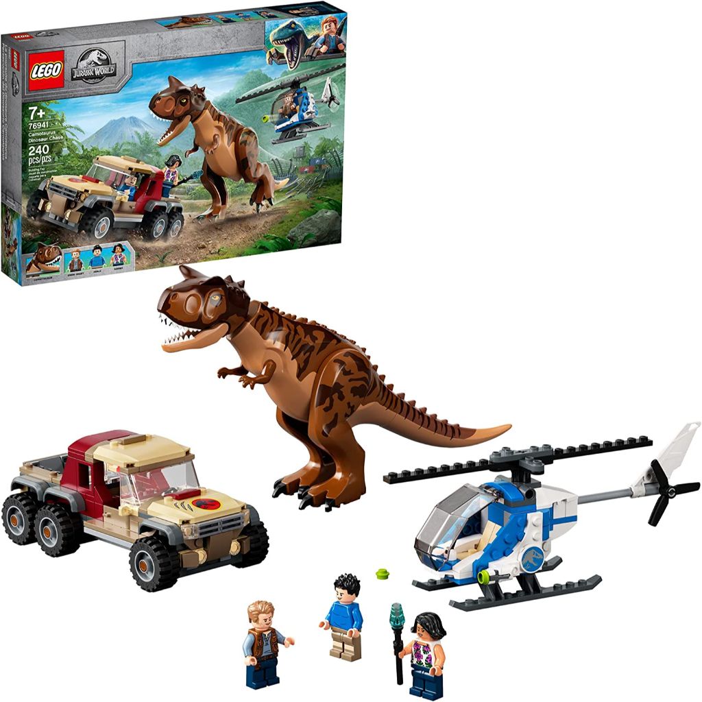 lego jurassic world carnotaurus dinosaur chase (240 pcs) (1)