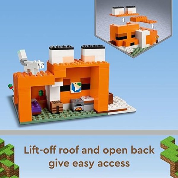 lego minecraft the fox lodge house 21178 animal toys with drowned zombie figure2