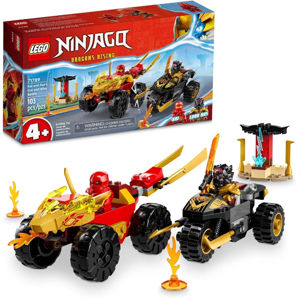 lego ninjago kai and ras’ car and bike battle 71789 beginner building toy set