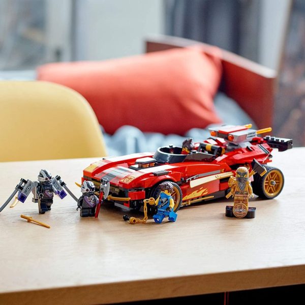 lego ninjago legacy x 1 ninja charger 71737 ninja toy building kit featuring motorcycle and collectible minifigures, (3)