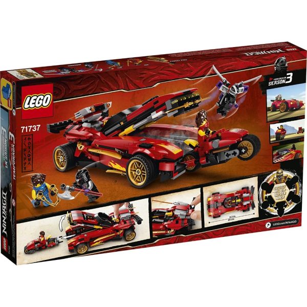 lego ninjago legacy x 1 ninja charger 71737 ninja toy building kit featuring motorcycle and collectible minifigures, (4)