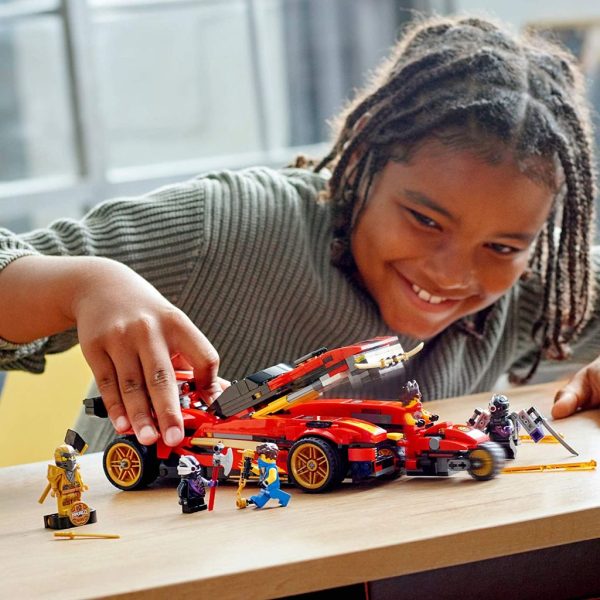 lego ninjago legacy x 1 ninja charger 71737 ninja toy building kit featuring motorcycle and collectible minifigures, (5)