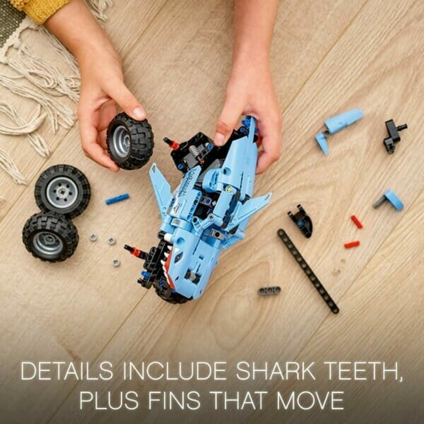 lego technic monster jam megalodon building set for kids (42138)