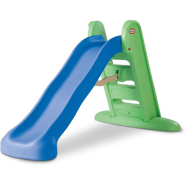 little tikes easy store large playground slide with folding for easy storage, outdoor indoor active play, blue and green for kids toddlers boys girls ages 2 to 6 year old (3) (1)