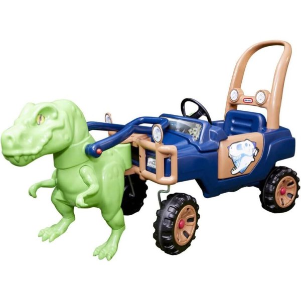 little tikes t rex dinosaur truck, foot to floor toddler ride on toy —
