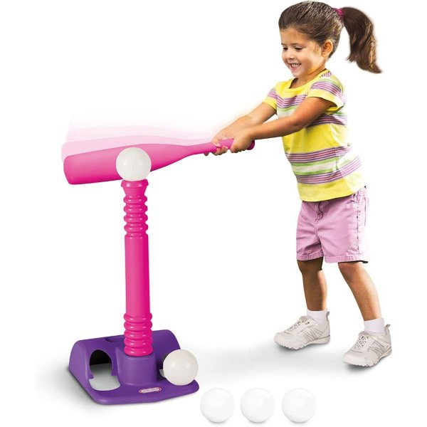 little tikes totsports kids t ball set pink
