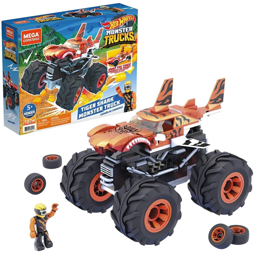 hot wheels mega construx tiger shark monster truck.1