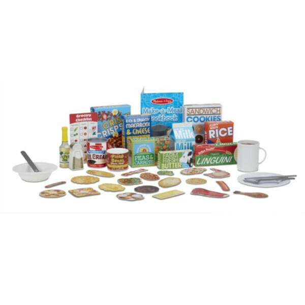 melissa & doug deluxe kitchen collection cooking & play food set 58 pieces (4)