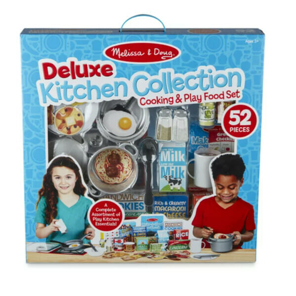melissa & doug deluxe kitchen collection cooking & play food set 58 pieces (5)