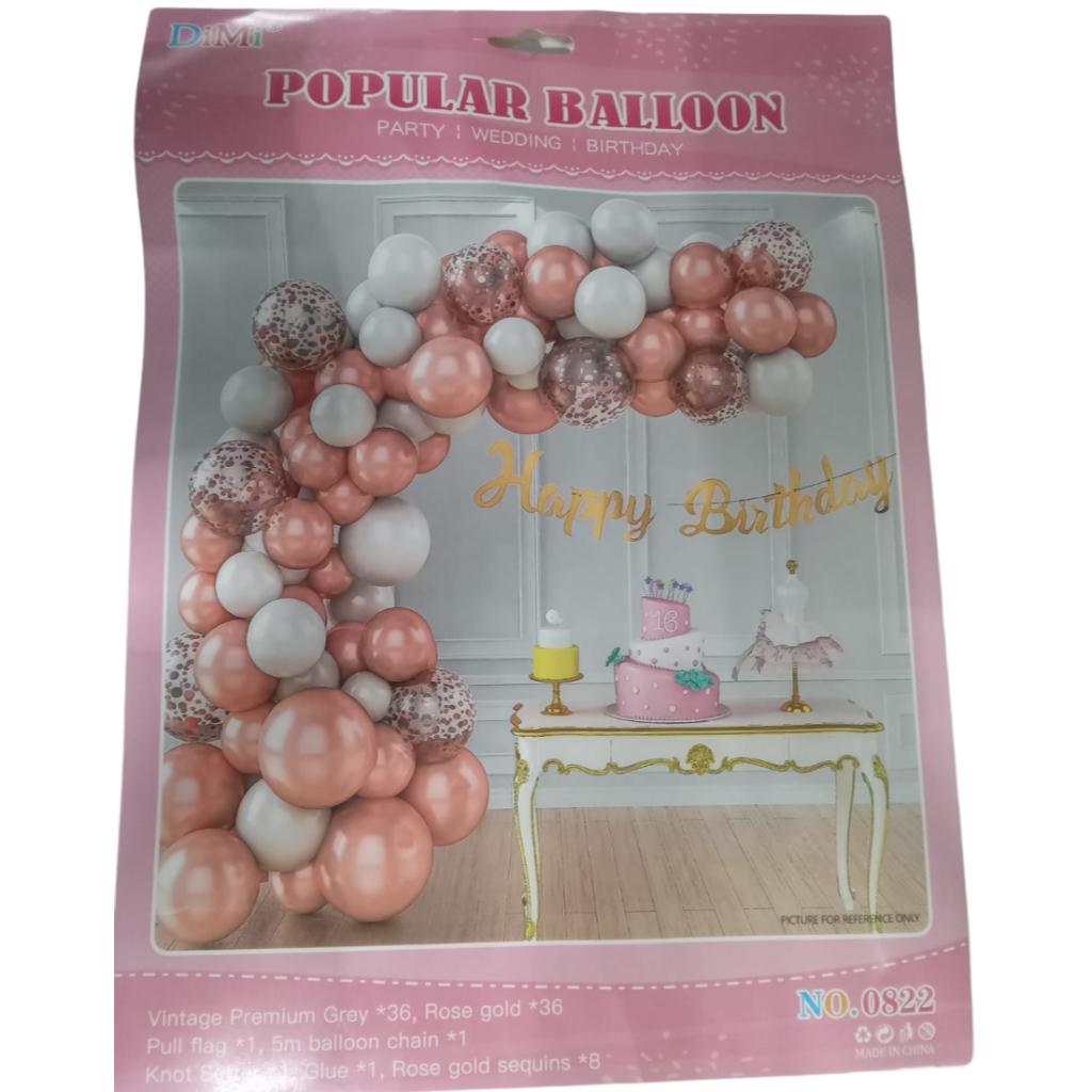 vintage premium greyrose gold balloon set