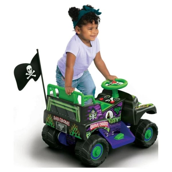 6 volt grave digger ride on car monster truck monster jam 1