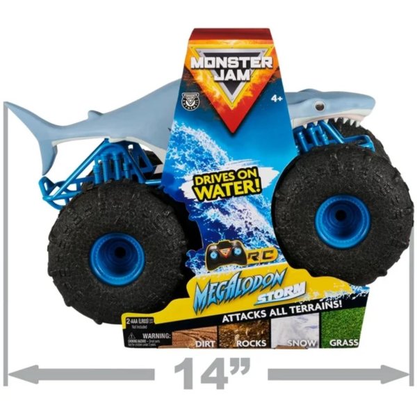 monster jam, official megalodon storm all terrain remote control1