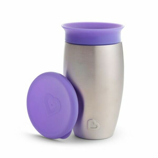 miracle® 360° stainless steel sippy cup purple 1