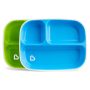 Munchkin 2 Divided Plates with Non Slip Base Blue & Green