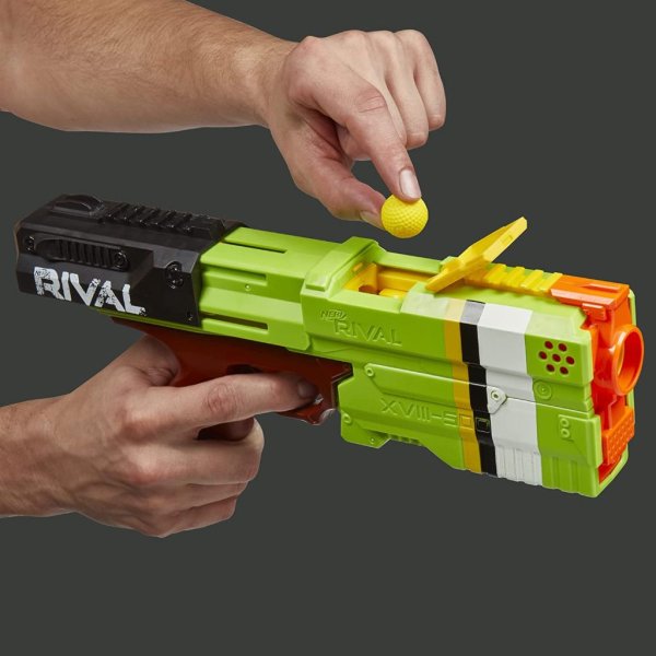 nerf rival kronos xviii 500 blaster, breech load, 5 rival rounds, spring action, 90 fps velocity, green color design (3)