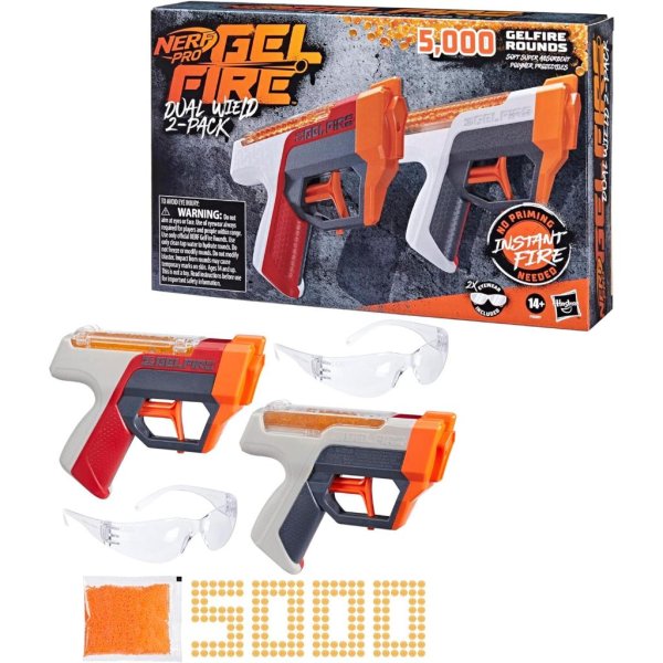 nerf pro gelfire dual wield blasters – 2pk 2