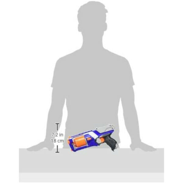 nerf n strike elite strongarm toy blaster with rotating barrel, slam fire bluewhite (1)
