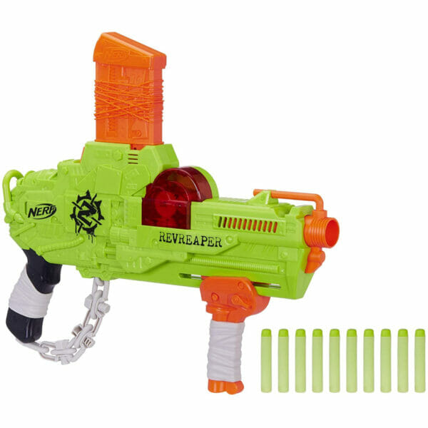 nerf zombie strike revreaper blaster, includes 10 nerf zombie strike darts1