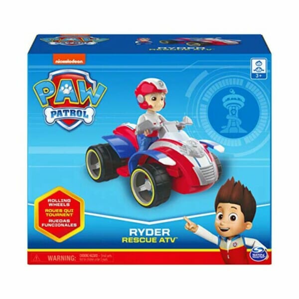 paw patrol, ryders rescue atv vehicle with collectible figure 1