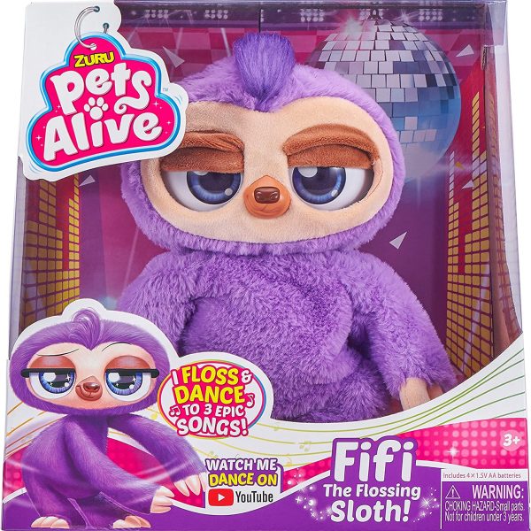 pets alive fifi the flossing sloth purple 1