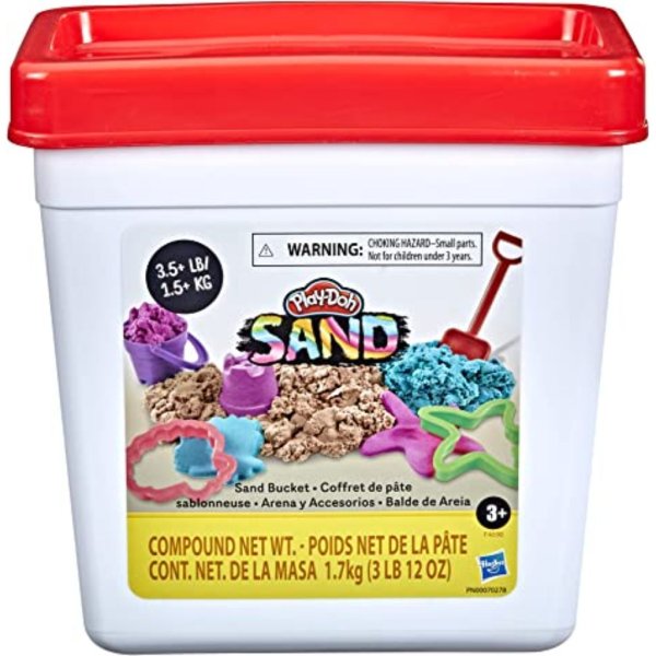 play doh sand bucket with 3.75 pounds of sand compound and 4 tools