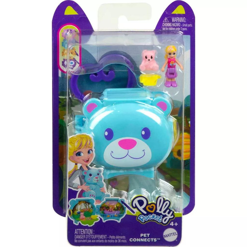 polly pocket pet connects stackable bear compact playset 4