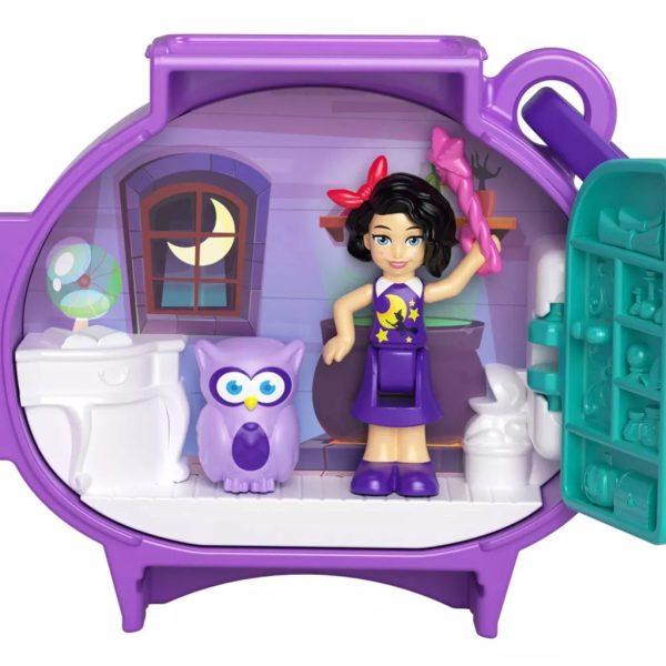 polly pocket pet connects stackable owl compact playset 2