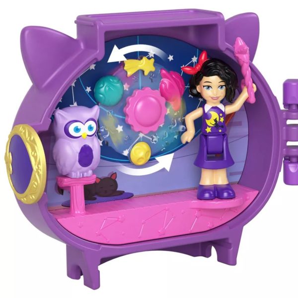 polly pocket pet connects stackable owl compact playset 3