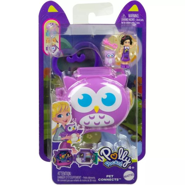 polly pocket pet connects stackable owl compact playset 4