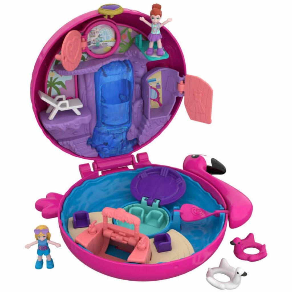 polly pocket™ pocket world flamingo floatie compact