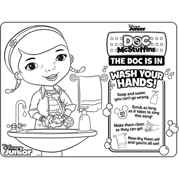 disney junior doc mcstuffins wash your hands singing doll, with mask & accessories (1)
