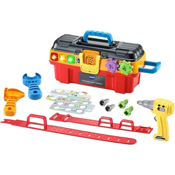 vtech drill and learn toolbox pro with tool belt, tools (2)