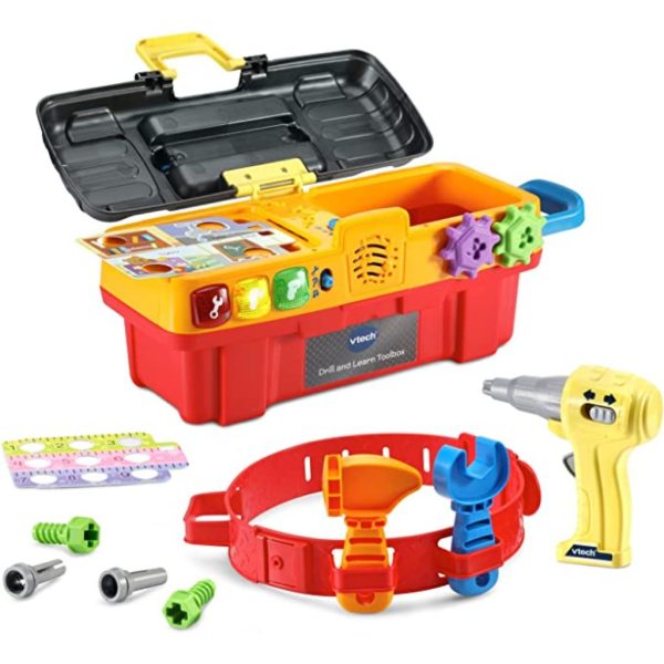 vtech drill and learn toolbox pro with tool belt, tools (4)
