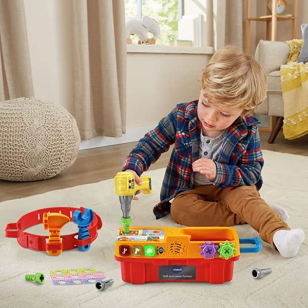 vtech drill and learn toolbox pro with tool belt, tools (5)