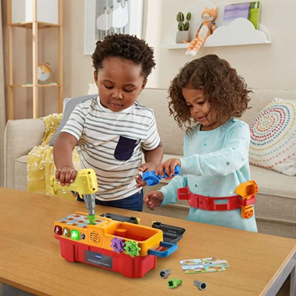vtech drill and learn toolbox pro with tool belt, tools (6)
