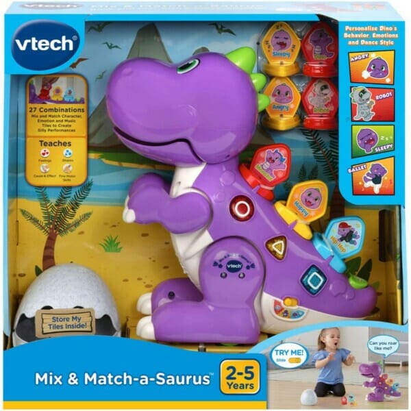 vtech mix and match a saurus, dinosaur learning toy for kids, purple (1)
