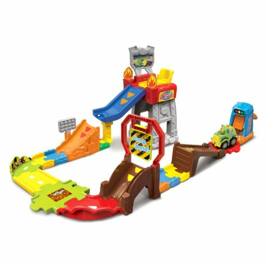 vtech press and race monster truck rally playset with toy vehicle