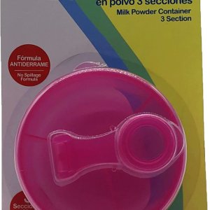wonder baby 3 section milk powder container, pink