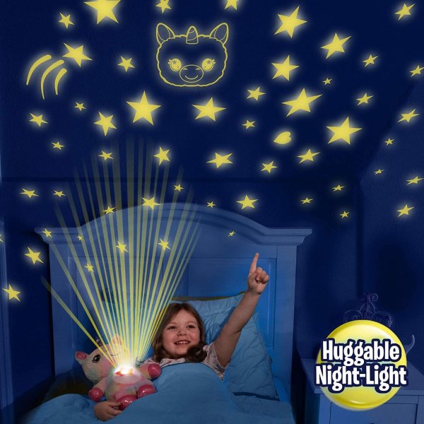 ontel star belly dream lites, stuffed animal night light, white unicorn (2)