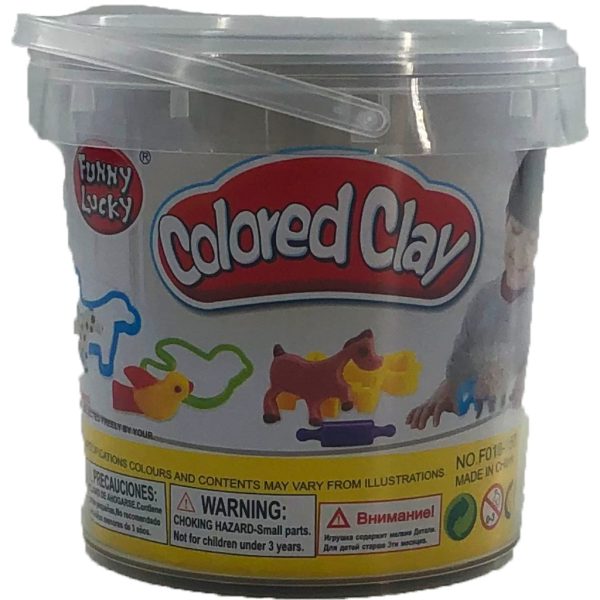 colored clay bucket with animal1