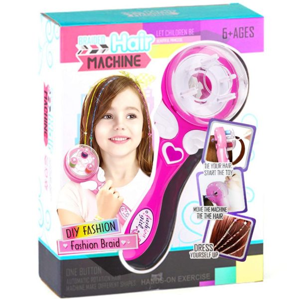 marbe electric hair braider,hair styling diy convenient twist braid hair braiding tool for girl's headdress pink 1