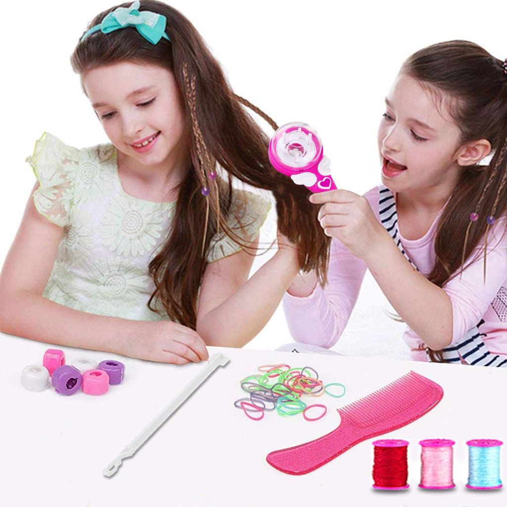 marbe electric hair braider,hair styling diy convenient twist braid hair braiding tool for girl's headdress pink 3