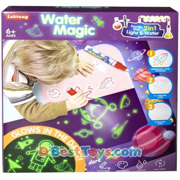 water magic 2 in 1 doodle mat light and water (glow in the dark) space(1)