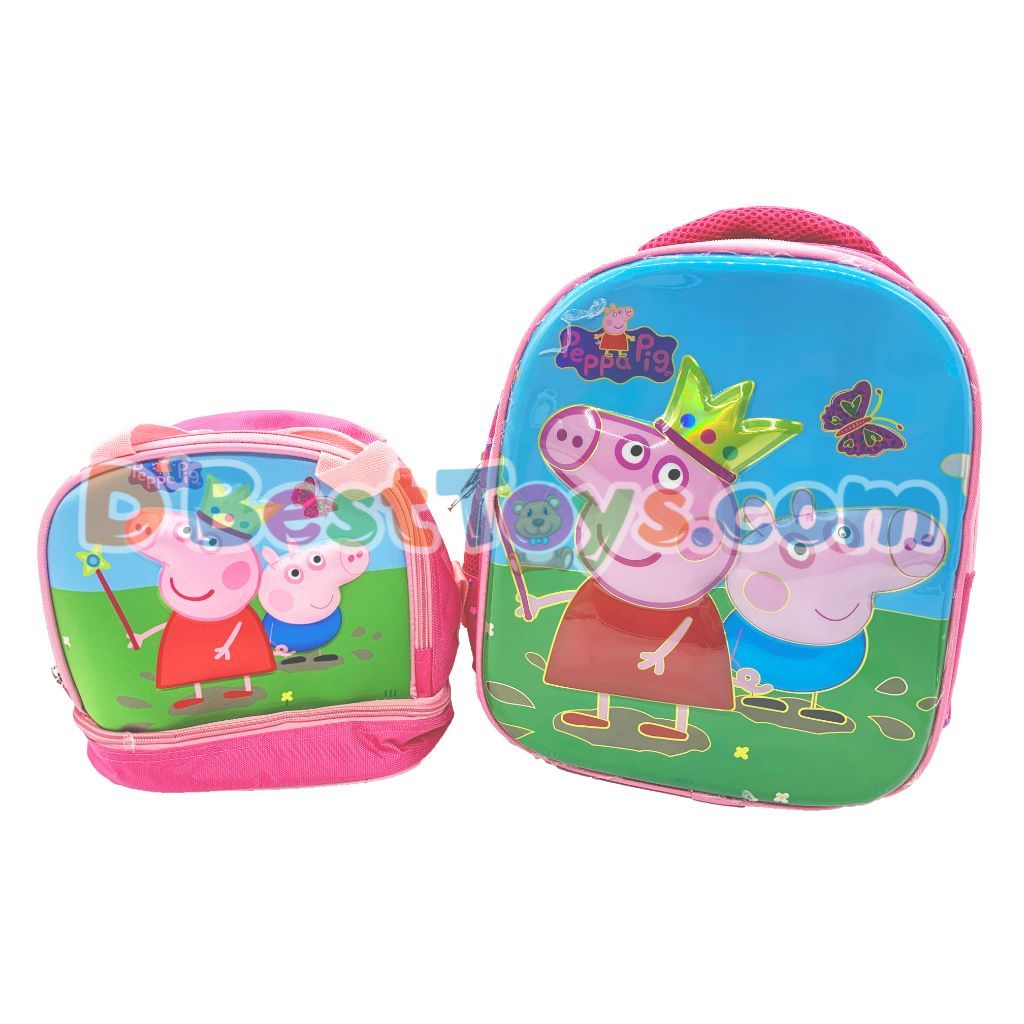 peppa pig 2pc school and lunch bag bundle