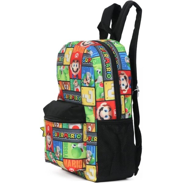 super mario 16 allover print character school backpack1