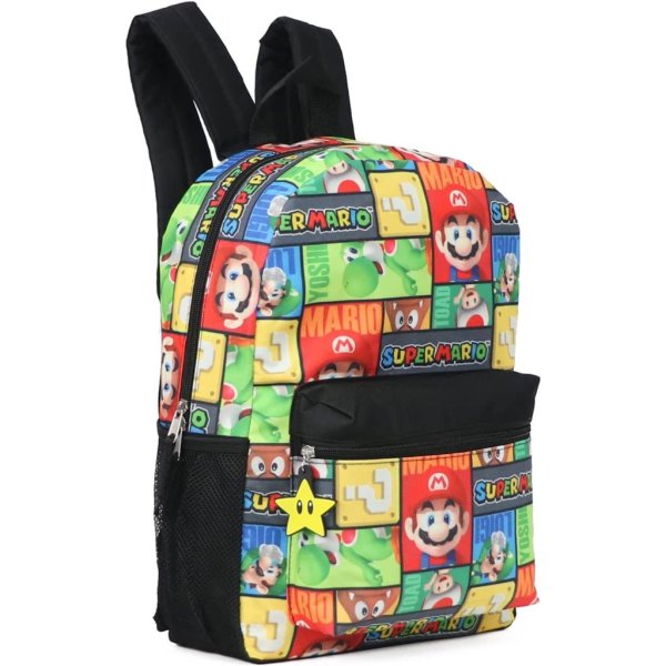 super mario 16 allover print character school backpack2
