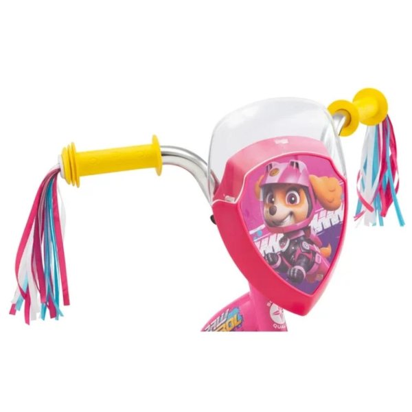 nickelodeon paw patrol skye kids bike for girls, 12 inch wheels, magenta —3