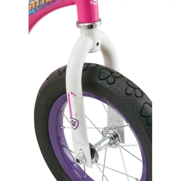nickelodeon paw patrol skye kids bike for girls, 12 inch wheels, magenta —4