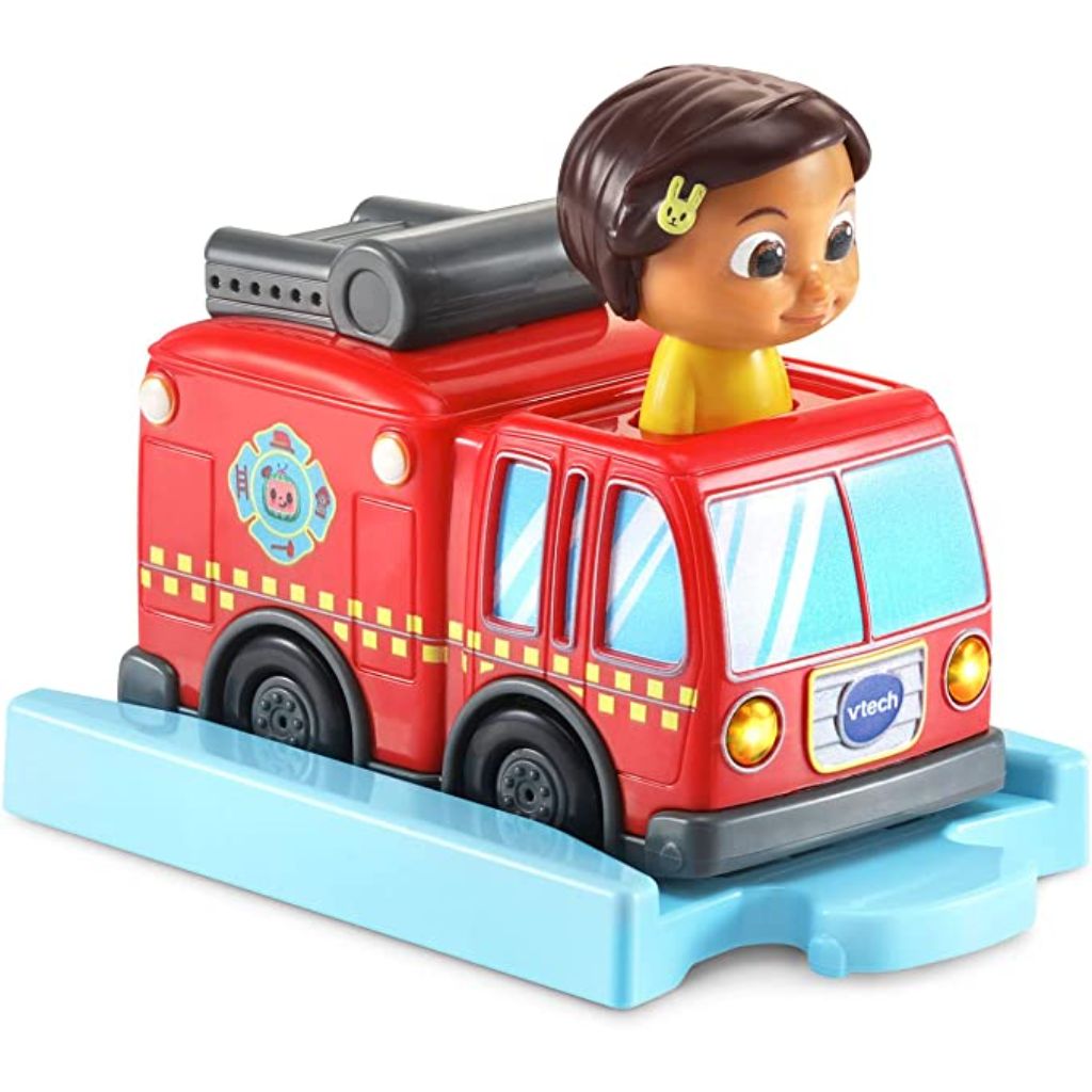vtech cocomelon go! go! smart wheels nina’s fire truck and track (3)